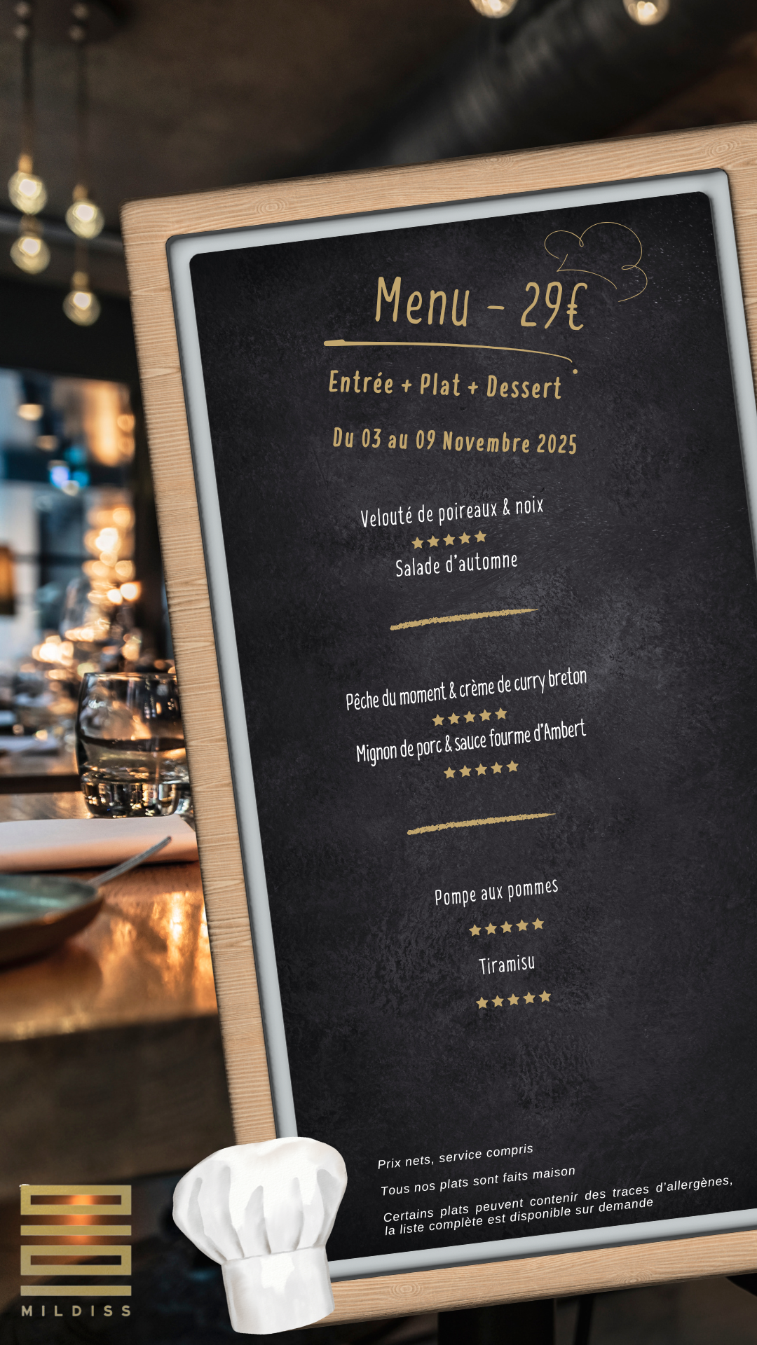 MENU DU 03 AU 09 NOVEMBRE 2025